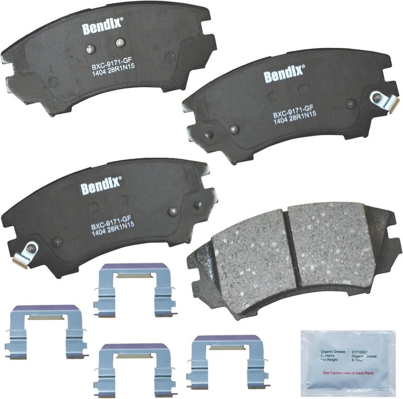 Bendix بطانات فرامل أمامية سيراميك Priority1 CFC1404 لسيارات شيفروليه كامارو 2015-2010، كابريس 2017-2011، ساب 9-5 2011-2010 - Image 1